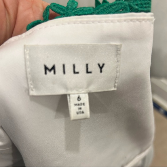 Milly appliqué green dress with spaghetti straps EUC - Picture 7 of 7
